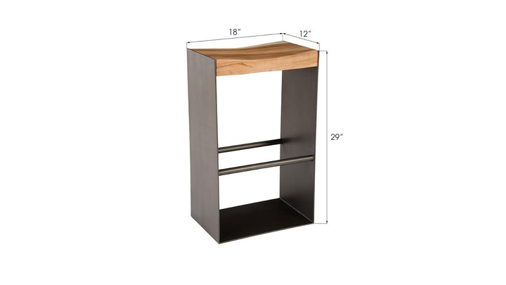 SwayLiving Iron Frame Bar Stool, Natural BAR STOOLS + COUNTER STOOLS