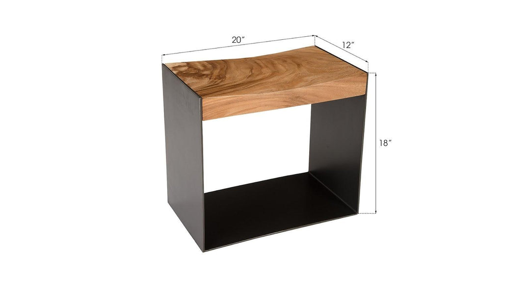 SwayLiving Iron Frame Stool, Natural OTTOMANS, POUFS, + STOOLS