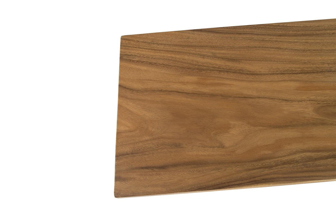 SwayLiving Iron Frame Standing Desk with Drawers, Chamcha Wood, Natural, Bar Height DESKS