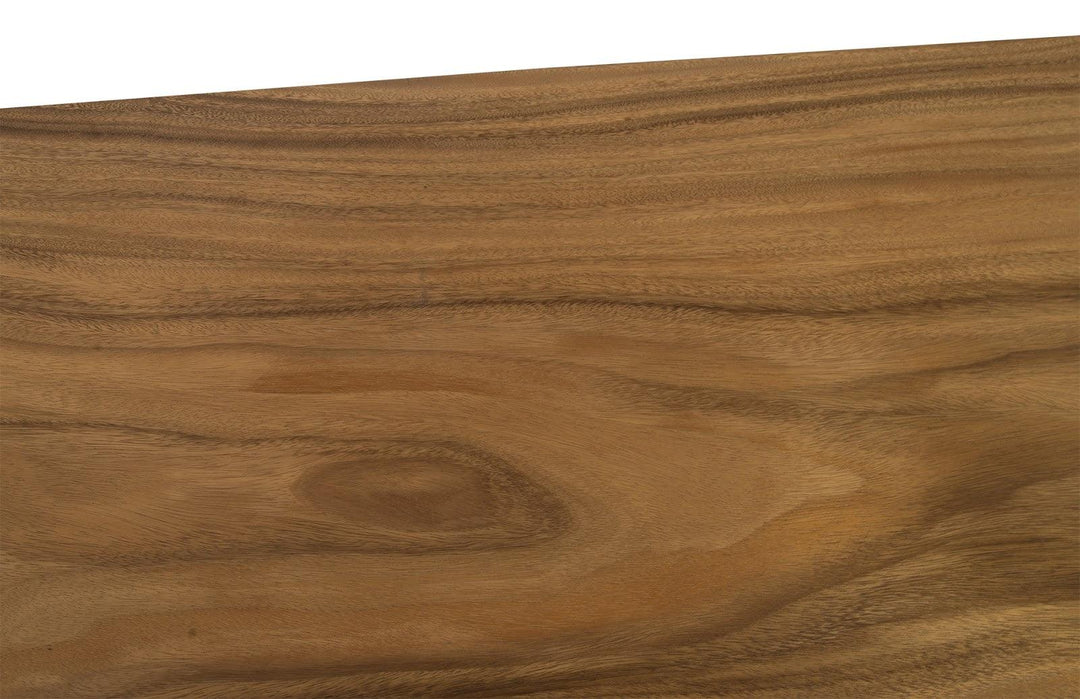 SwayLiving Iron Frame Standing Desk with Drawers, Chamcha Wood, Natural, Bar Height DESKS