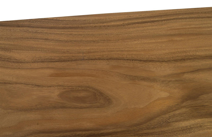 SwayLiving Iron Frame Standing Desk with Drawers, Chamcha Wood, Natural, Bar Height DESKS