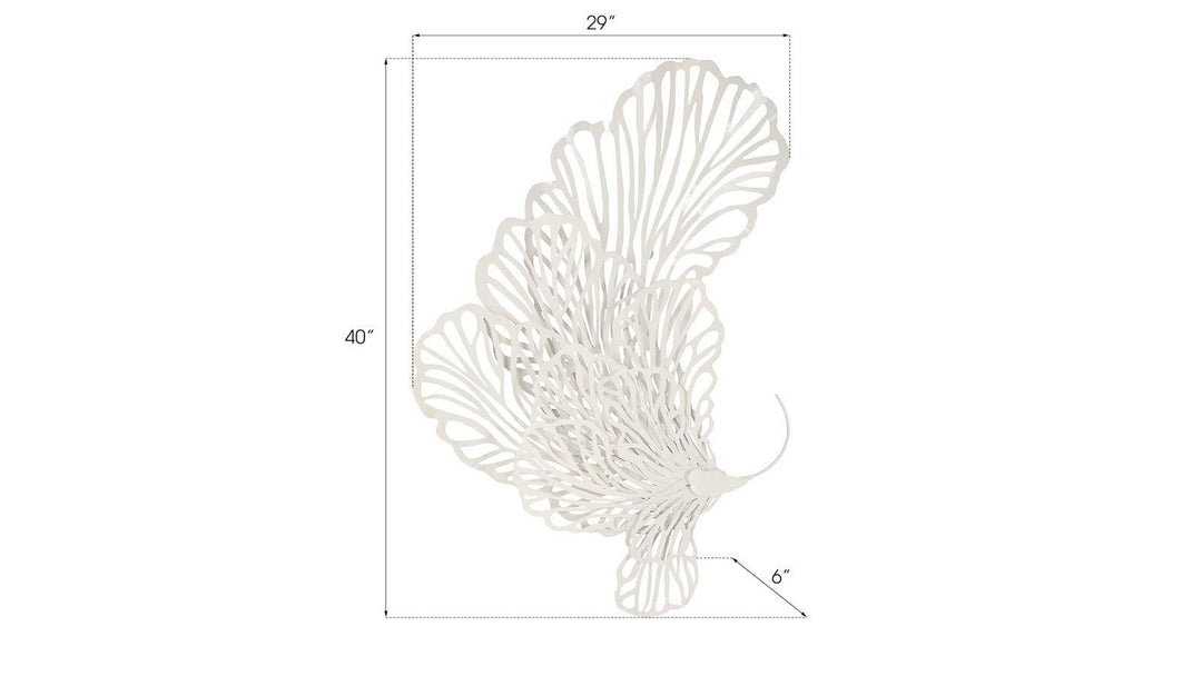 SwayLiving Butterfly Wall Art, White, SM WALL ACCENTS
