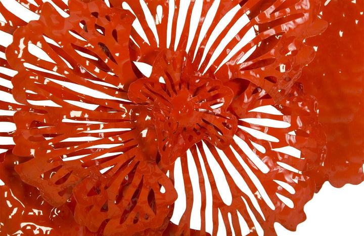 SwayLiving Flower Wall Art, Small, Coral, Metal WALL ACCENTS