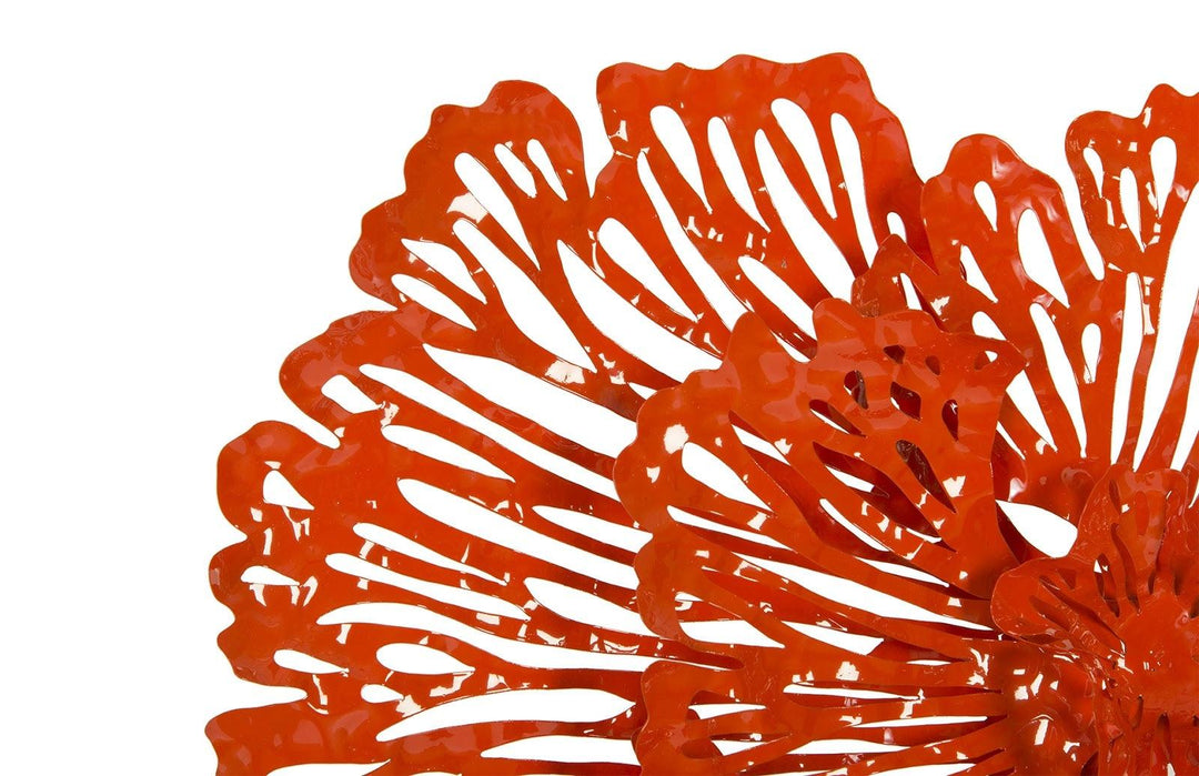 SwayLiving Flower Wall Art, Small, Coral, Metal WALL ACCENTS