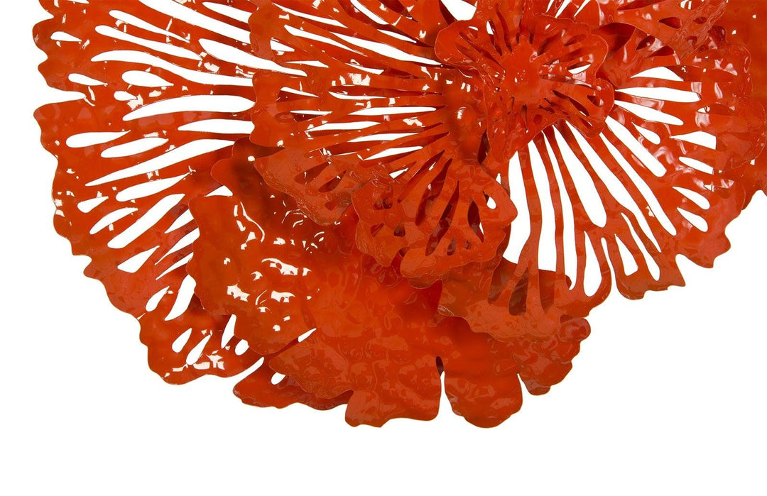 SwayLiving Flower Wall Art, Small, Coral, Metal WALL ACCENTS