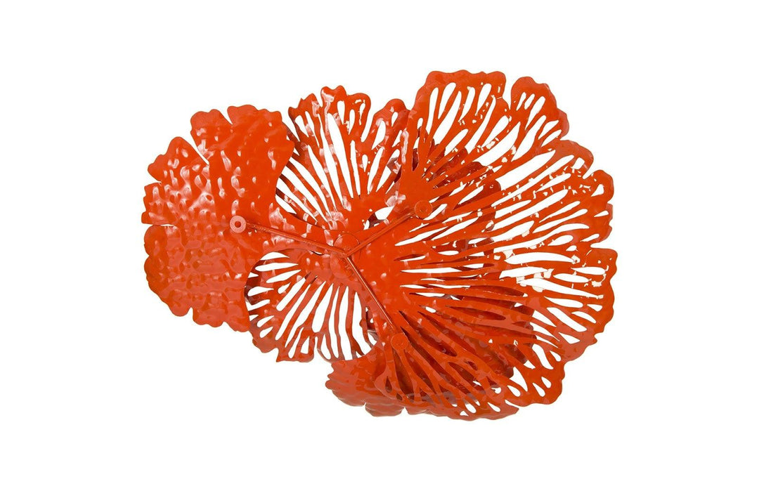 SwayLiving Flower Wall Art, Small, Coral, Metal WALL ACCENTS