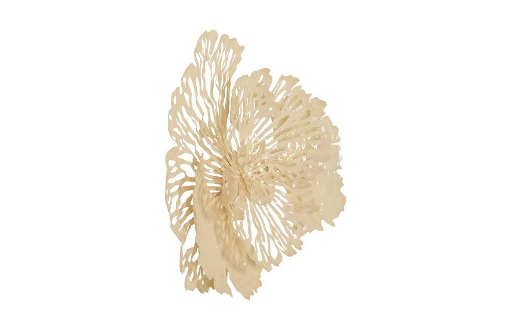 SwayLiving Flower Wall Art, Small, Ivory, Metal WALL ACCENTS