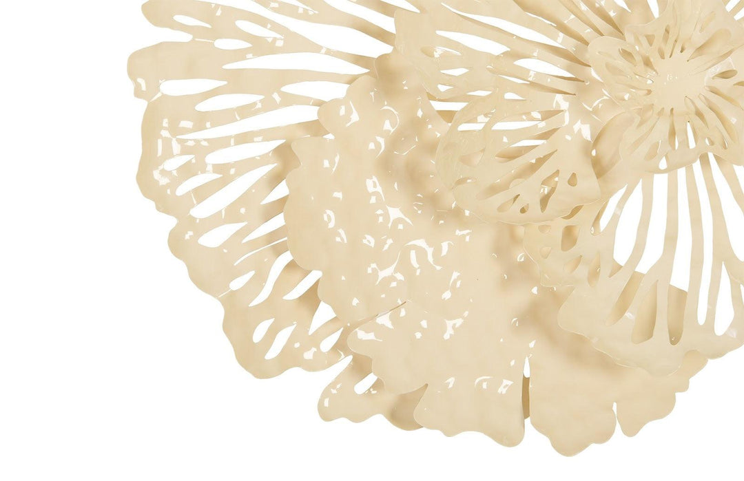 SwayLiving Flower Wall Art, Small, Ivory, Metal WALL ACCENTS