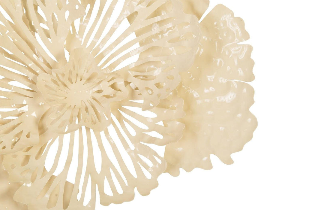 SwayLiving Flower Wall Art, Small, Ivory, Metal WALL ACCENTS