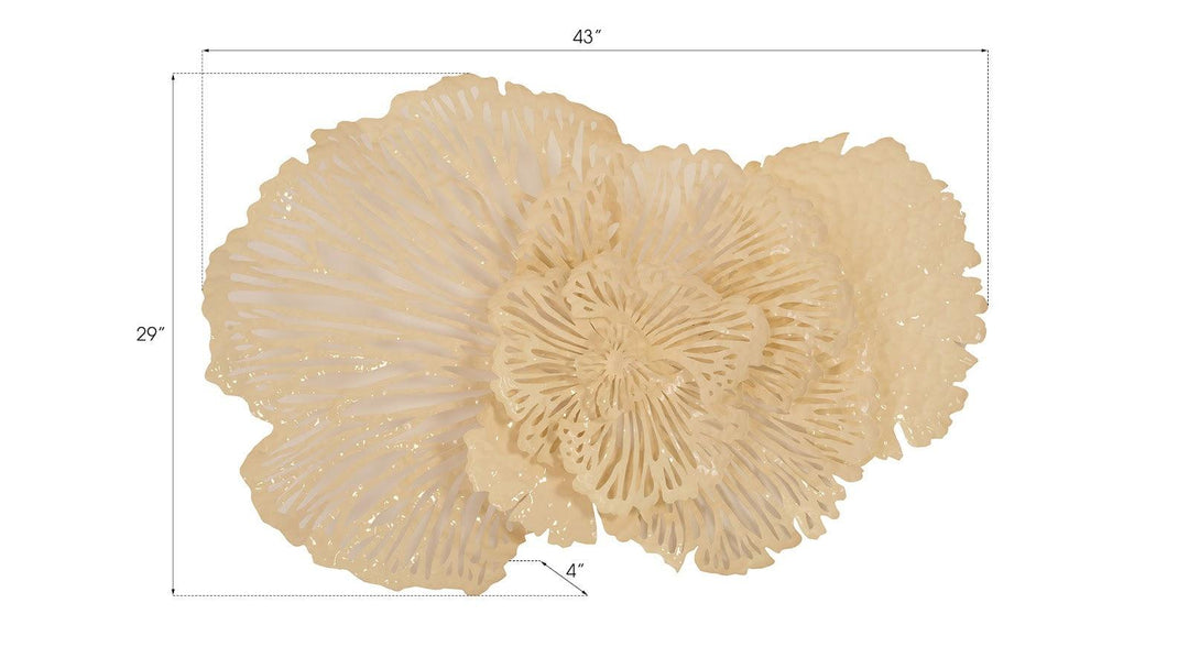SwayLiving Flower Wall Art, Ivory, MD WALL ACCENTS