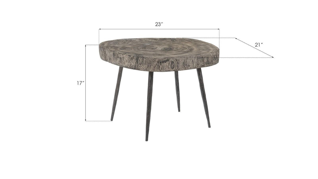 SwayLiving Crosscut Coffee Table, Gray Stone, Forged Legs COFFEE TABLES