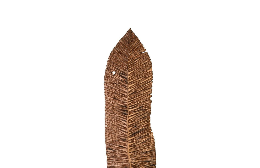 SwayLiving Carved Leaf on Stand, Copper Leaf, XL DECORATIVE OBJECTS