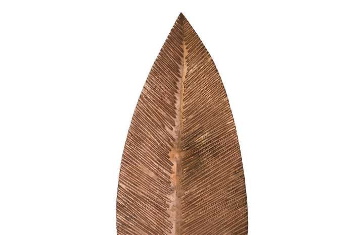 SwayLiving Carved Leaf on Stand, Copper Leaf, LG DECORATIVE OBJECTS