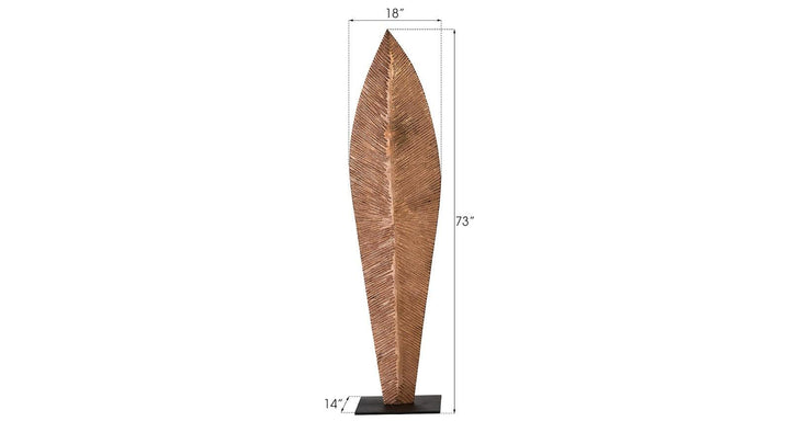 SwayLiving Carved Leaf on Stand, Copper Leaf, LG DECORATIVE OBJECTS