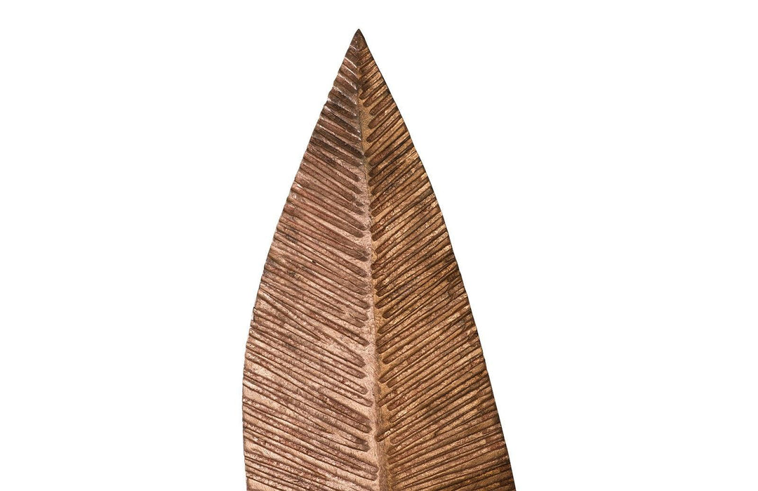 SwayLiving Carved Leaf on Stand, Copper Leaf, MD DECORATIVE OBJECTS
