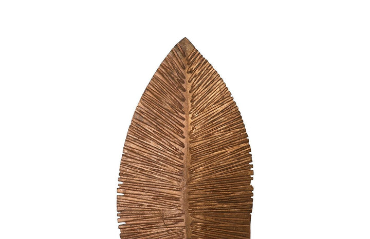 SwayLiving Carved Leaf on Stand, Copper Leaf, SM DECORATIVE OBJECTS