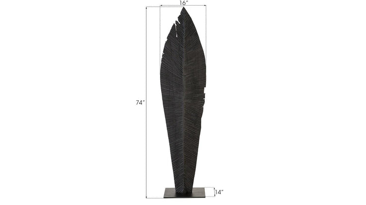 SwayLiving Carved Leaf on Stand, Burnt, LG DECORATIVE OBJECTS