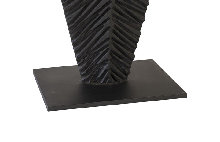 SwayLiving Carved Leaf on Stand, Burnt, MD DECORATIVE OBJECTS