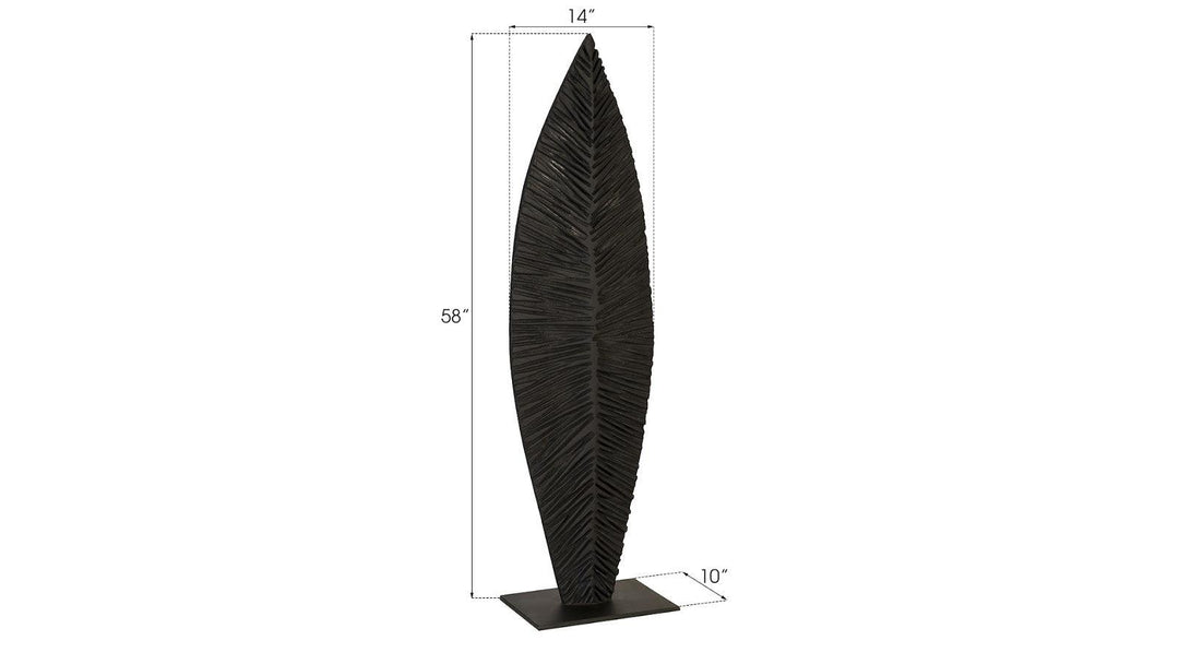 SwayLiving Carved Leaf on Stand, Burnt, MD DECORATIVE OBJECTS