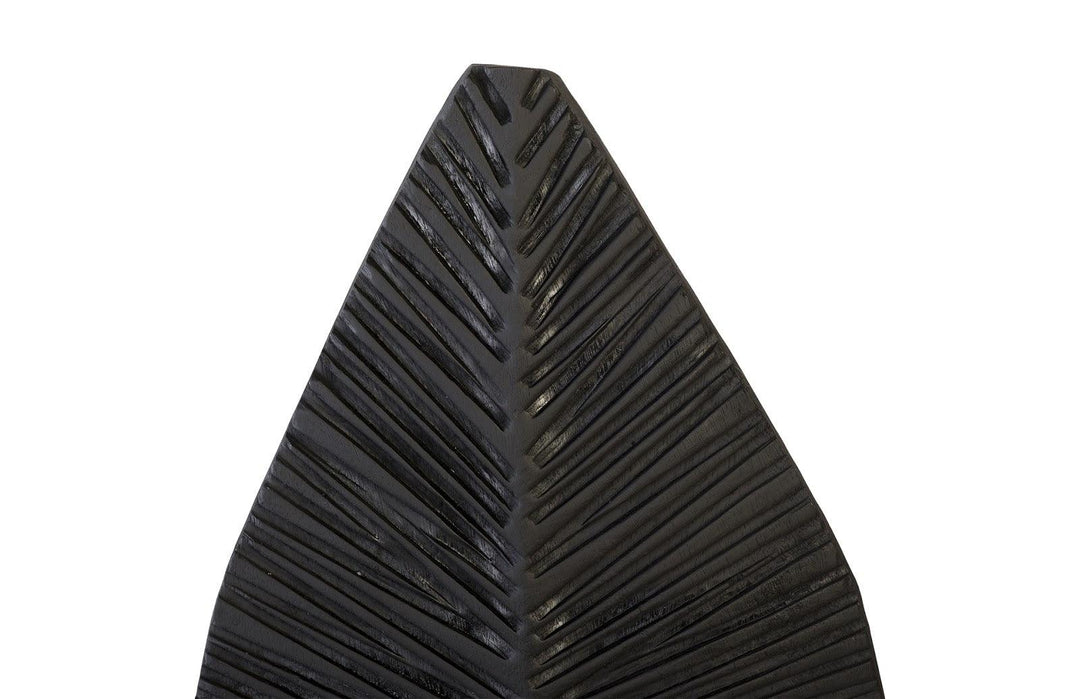 SwayLiving Carved Leaf on Stand, Burnt, SM DECORATIVE OBJECTS