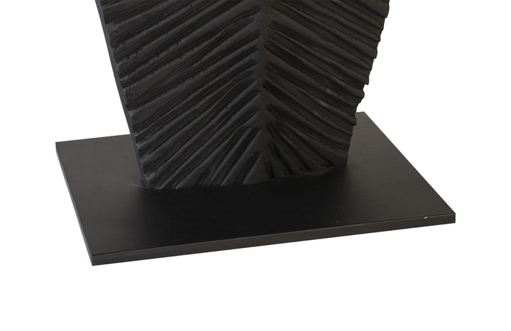SwayLiving Carved Leaf on Stand, Burnt, SM DECORATIVE OBJECTS