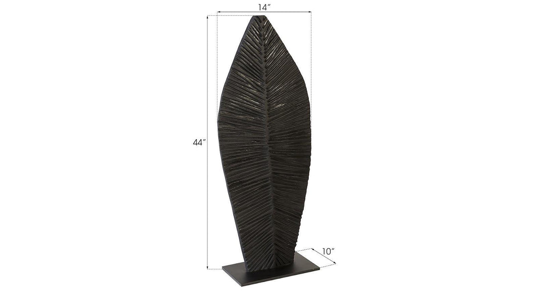 SwayLiving Carved Leaf on Stand, Burnt, SM DECORATIVE OBJECTS