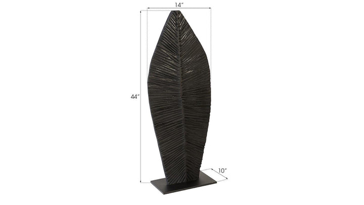 SwayLiving Carved Leaf on Stand, Burnt, SM DECORATIVE OBJECTS