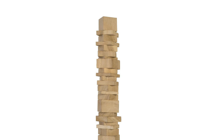 SwayLiving Stacked Wood Floor Sculptures, Bleached, Set of 3 DECORATIVE OBJECTS