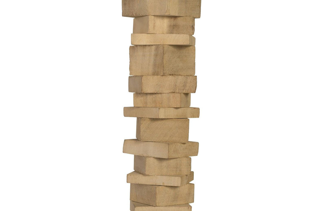 SwayLiving Stacked Wood Floor Sculptures, Bleached, Set of 3 DECORATIVE OBJECTS