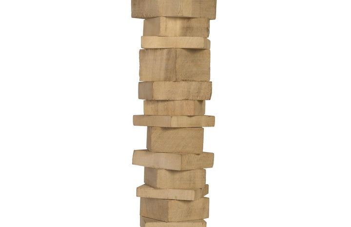 SwayLiving Stacked Wood Floor Sculptures, Bleached, Set of 3 DECORATIVE OBJECTS