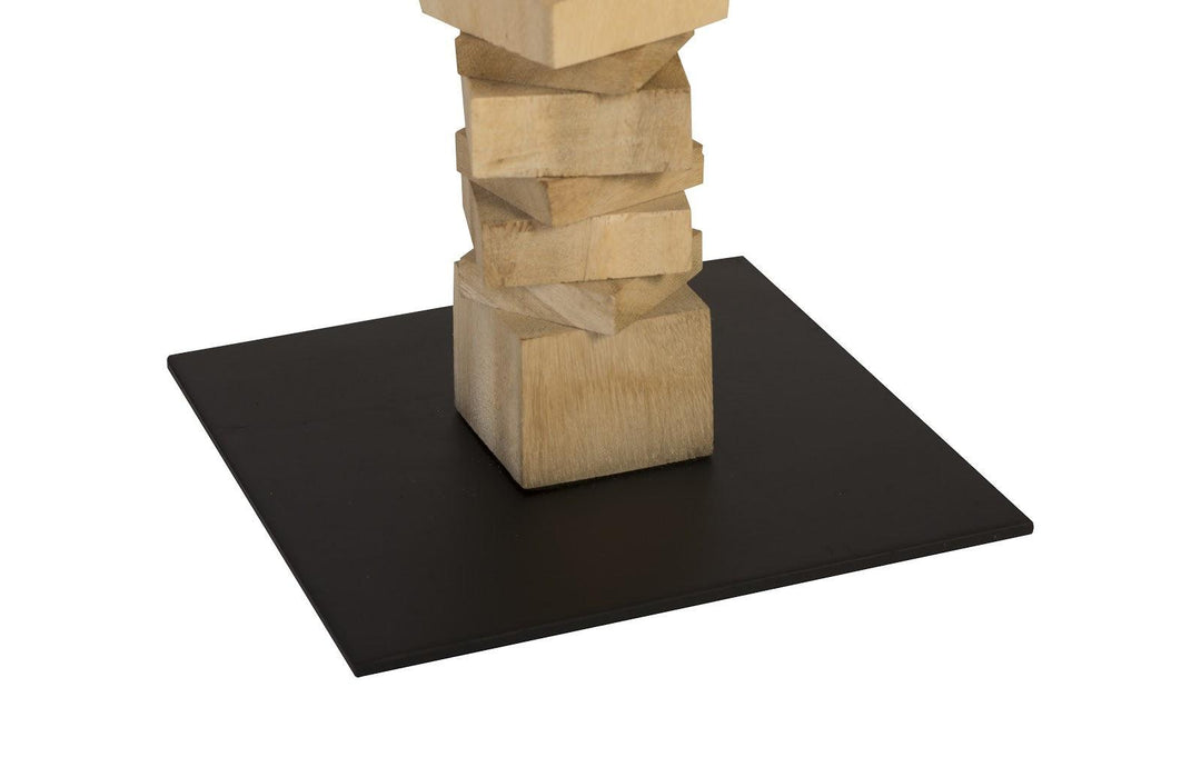 SwayLiving Stacked Wood Floor Sculptures, Bleached, Set of 3 DECORATIVE OBJECTS