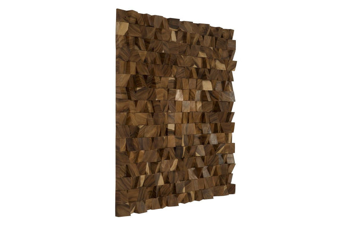 SwayLiving Blocks Wall Art, Chamcha Wood, Natural, LG WALL ART