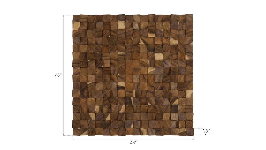 SwayLiving Blocks Wall Art, Chamcha Wood, Natural, LG WALL ART