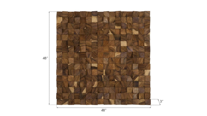 SwayLiving Blocks Wall Art, Chamcha Wood, Natural, LG WALL ART