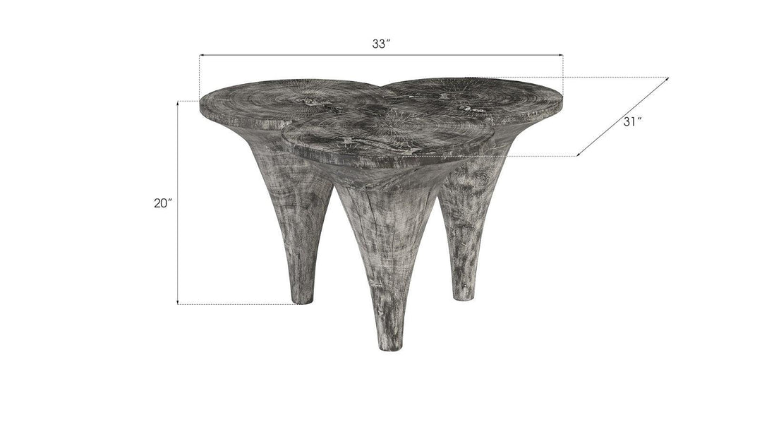 SwayLiving Marley Coffee Table, Chamcha Wood, Gray Stone Finish COFFEE TABLES