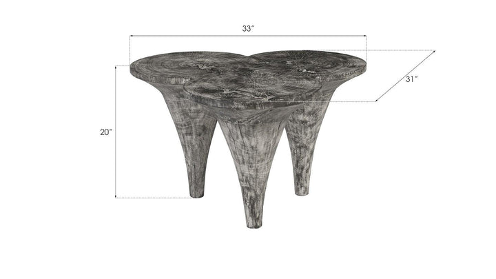 SwayLiving Marley Coffee Table, Chamcha Wood, Gray Stone Finish COFFEE TABLES