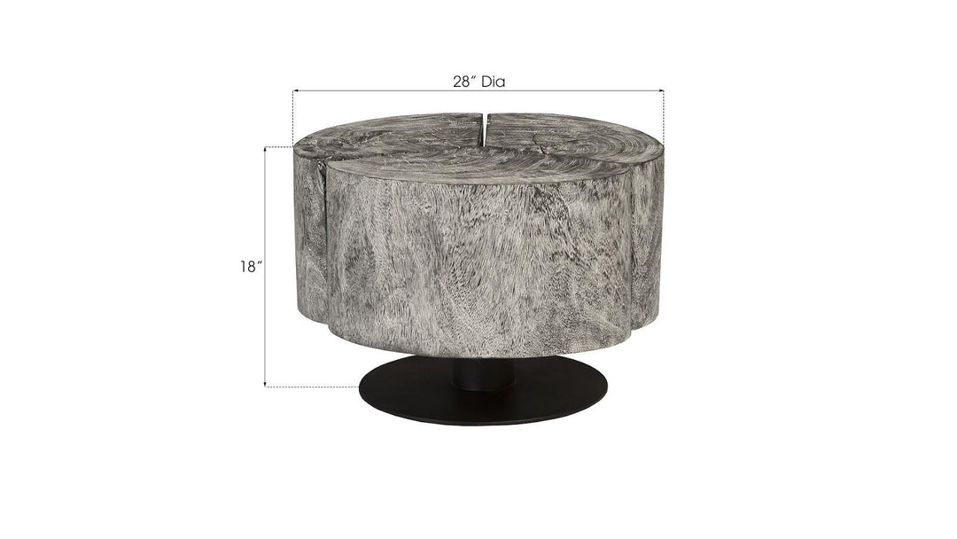 SwayLiving Clover Coffee Table, Chamcha Wood, Gray Stone Finish, Metal Base COFFEE TABLES