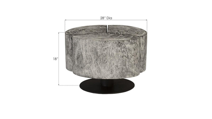 SwayLiving Clover Coffee Table, Chamcha Wood, Gray Stone Finish, Metal Base COFFEE TABLES