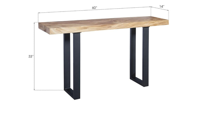 SwayLiving Origins Straight Edge Console Table, Metal U Legs, Matte, Black CONSOLE TABLES