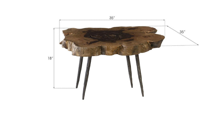 SwayLiving Wood Coffee Table, Forged Legs COFFEE TABLES
