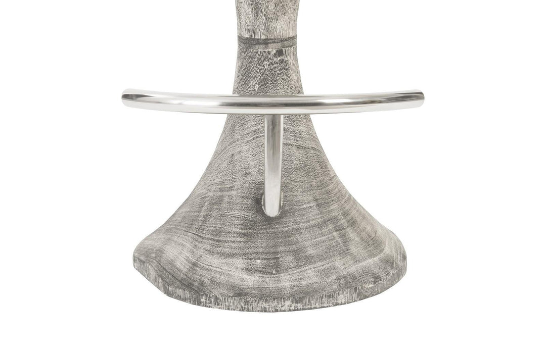 SwayLiving Marley Bar Stool, Gray Stone Finish, Stainless Steel Foot Rest BAR STOOLS + COUNTER STOOLS