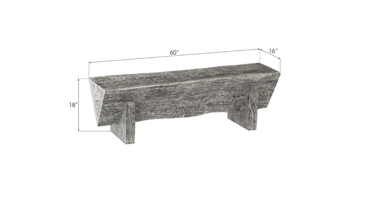 SwayLiving Triangle Bench, Gray Stone BENCHES