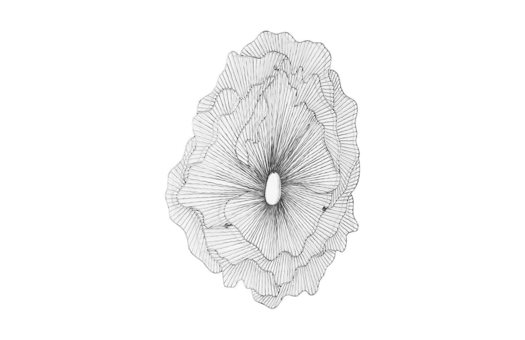 SwayLiving Poppy Flower Wall Art, Silver/Black, LG WALL ACCENTS