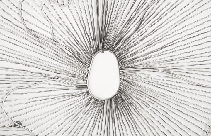 SwayLiving Poppy Flower Wall Art, Silver/Black, LG WALL ACCENTS