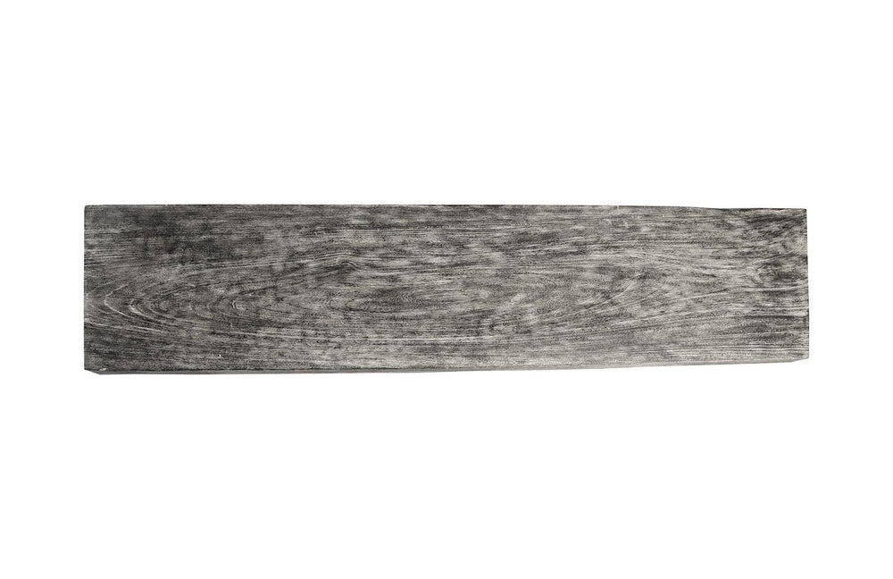 SwayLiving Origins Straight Edge Console Table, Metal U Legs, Gray Stone Finish CONSOLE TABLES