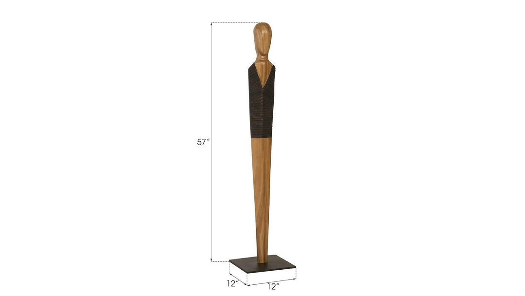 SwayLiving Vested Male Sculpture, Small, Chamcha, Natural, Black, Copper DECORATIVE OBJECTS