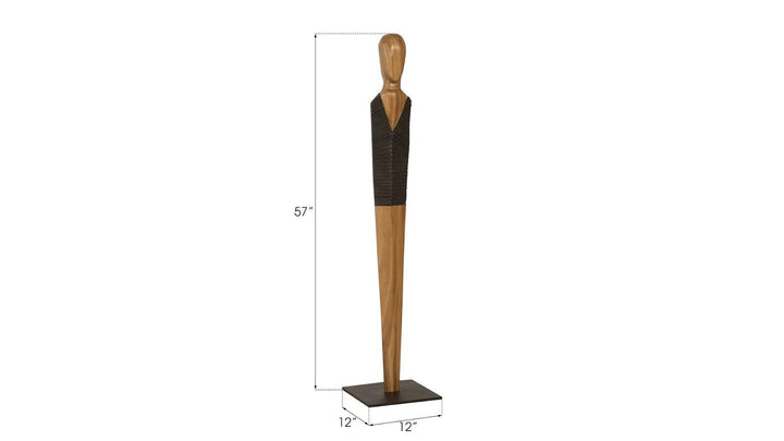 SwayLiving Vested Male Sculpture, Small, Chamcha, Natural, Black, Copper DECORATIVE OBJECTS