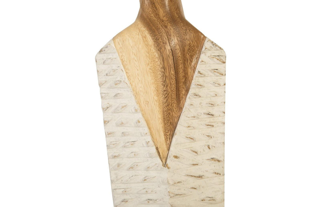 SwayLiving Vested Female Sculpture, Small, Chamcha, Natural, White, Gold DECORATIVE OBJECTS