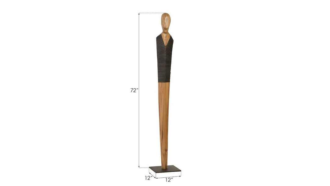 SwayLiving Vested Male Sculpture, Large, Chamcha, Natural, Black, Copper DECORATIVE OBJECTS