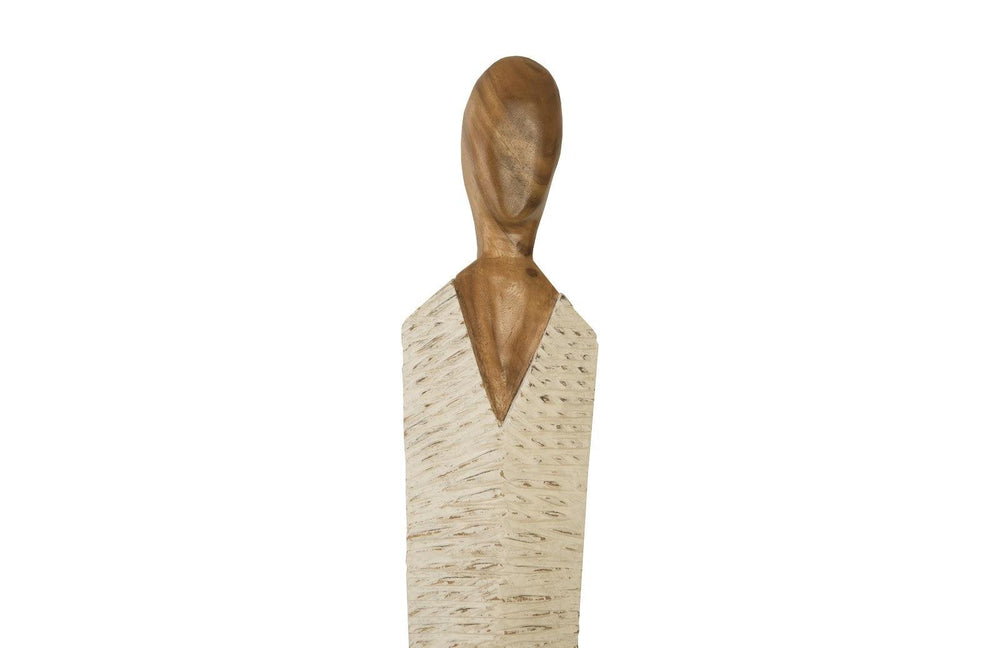 SwayLiving Vested Female Sculpture, Large, Chamcha, Natural, White, Gold DECORATIVE OBJECTS